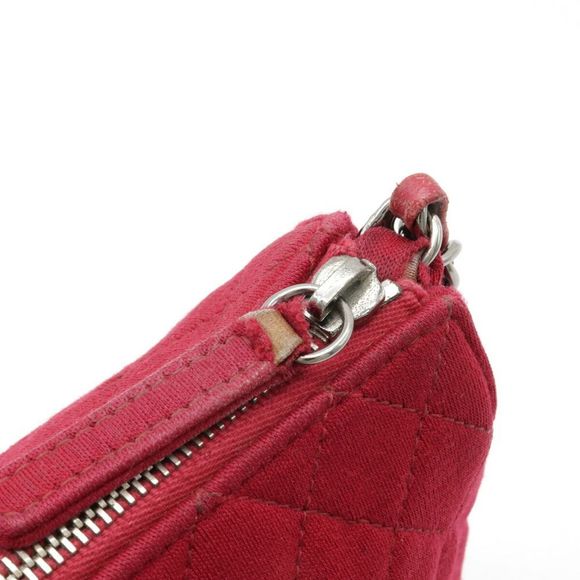 Chanel Coco Mark Chain Shoulder Bag Leather Red Silver - Picture 5 of 5